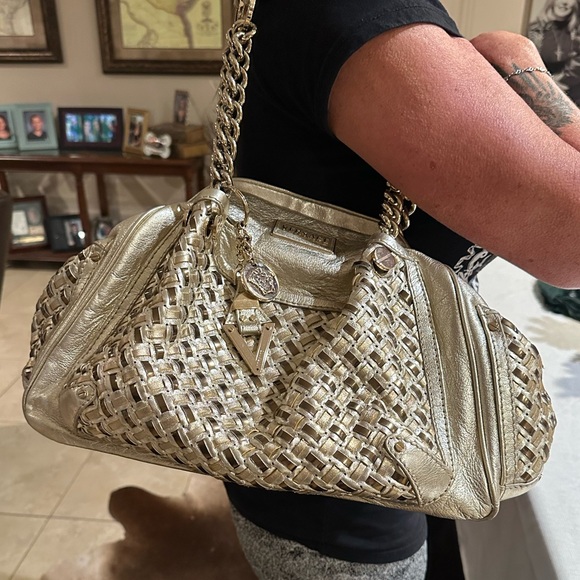 Vintage Versace Metallic Gold Leather Medusa Medium Bag - Picture 11 of 11